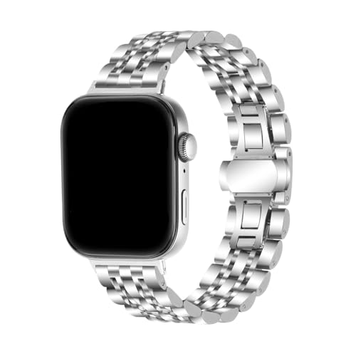 PPzsyxx Correa de acero inoxidable for Huawei Watch Fit 3, 4 y 4Pro, repuesto de pulsera de metal for Fit 4/Pro. accesorios(Silver+black,For Fit 3)