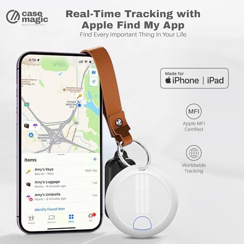 Image of Case Magic G-Tag MFI Certified Bluetooth Item Finder | Apple Find My, iOS Only, No GPS, No SIM | Separation Alarm, 90dB Ring | 8-10 Month Replaceable Battery | for Keys, Bags, Wallet
