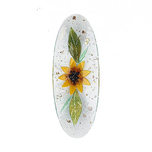Sospiri Venezia Tidy Tray Ornament Plate Decor Floral Murano Glass Centerpiece Home Furnishing Decor Gift Handmade Made in Italy (Sunflower cm28x11 Oval) - Image 2