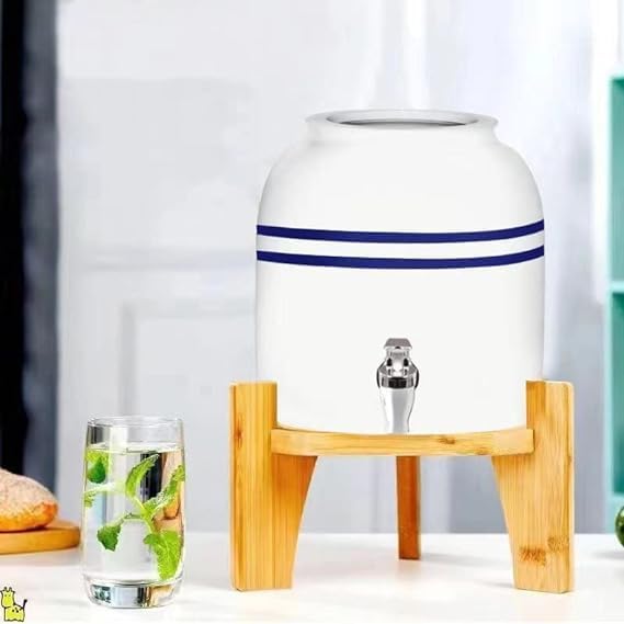 Miniatura 3 de Dispensador de bebidas, dispensador de agua y soporte dispensador de bebidas. Se adapta a cargas de hasta 5 galones de diámetro, madera de bambú