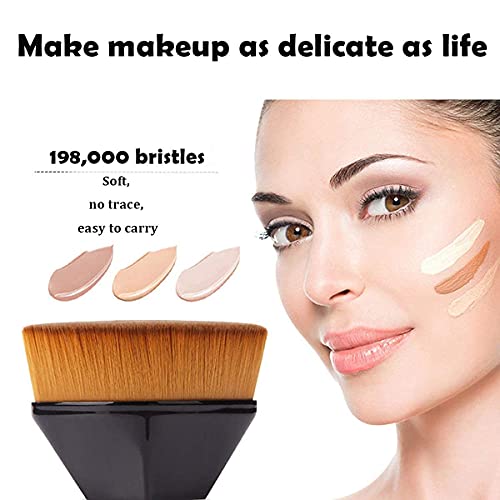 ieron 2 Pieces Foundation Brush for Liquid Makeup Petal Traceless Makeup Brush Portable Foundation Makeup Brush Beauty Tool (Pink,Black) - Image 2