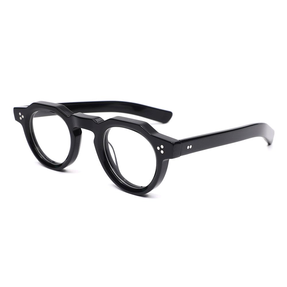 Lesebrille Runde Designer, Brillen Blaulichtfilter Reading Glasses Stylische, Lesebrillen Vintage Brillenrahmen aus Verstärktem Acetat für Damen & Herren