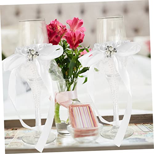 Hoement 3 Pairs Wedding Goblet Gift For Couples Satin Set Wedding Glasses Bride And Groom Glasses Tumblers Water Glasses Crystal Champagne Glasses Wedding Champagne Glasses Wine Glasses #TOP1