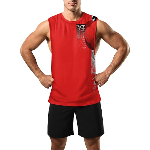Image of Zhyaj Summer Tanks Top for Men Flag Graphic Print Sleeveless Shirts Casual Working Out Vest T-Shirts Loose-Fit Men's Tank