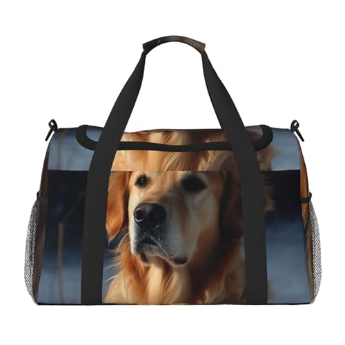 Golden Retriever Travel Duffel Bag Lightweight Waterproof Carry On Tote Bag Foldable Weekender Overnight Bags Sport Gym Bag For Women Men