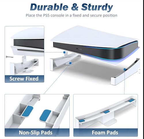 Image of 24x7 eMall Gaming Stand for Slim and Pro Consoles with Horizontal Standing Base, Screw-in Mount, Stable and Firm Grip