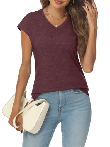 AUTOMET V Neck T Shirts for Women Spring Summer Fall Tops Teacher Work Business Dressy Casual Blouses Basic Tees Boho Fashion - Image 5