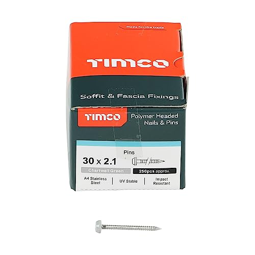 Épingles à tête polymère Timco pour fixer le PVC et la menuiserie vert chartwell