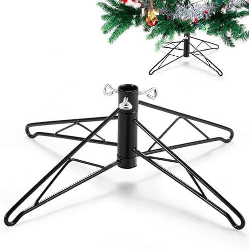 Barydat Christmas Tree Stands Metal Folding Artificial Christmas Tree Legs Replacement Holder Base for Xmas Winter Holiday New Year Decorations (dark Green, 18 Inch)