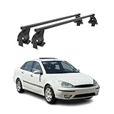 Barres de toit   Compatible avec Ford Focus I SW 1998 2005   Porte vélos   Coffre de toit   Pièces de toit   Acier de qualité supérieure   Noir   2 TLG   50 kg
