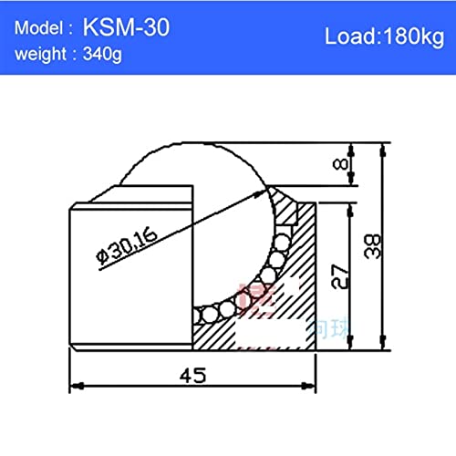 Roulement à bille KSM-30 durable en nylon hardware robuste 1pcs - 2