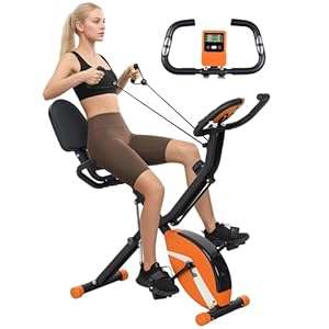 SPORTNOW 5-In-1 Foldable Exercise Bike for Home with 8-Level Magnetic Resistance, Upright/Recumbent Folding Stationary Bike with Resistance Bands, Heart Rate Sensor, Adjustable Seat