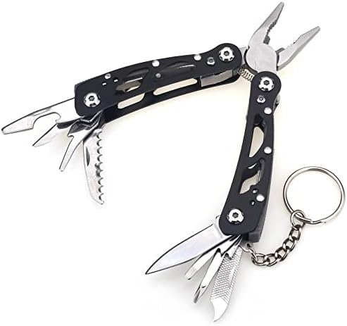 Multifunctional knife pliers, creative hollow multifunctional pliers, stainless steel pliers, with nylon sheath, black