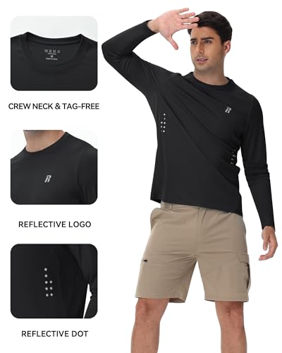Runhit Men's UPF 50+ Sun Protection Shirts Long Sleeve UV Swim Shirt Fishing Hiking Running Rash Guard Quick Dry Lightweight3