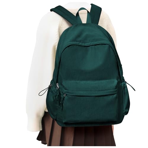 VGOCO Corduroy Backpack for Women & Men, Peacock Blue