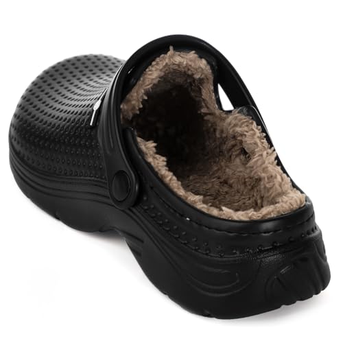 Men's Women's Lined Clogs Winter Waterproof Slippers Slip On Garden Shoes Non-Slip Home House Slipper Indoor Outdoor Mules with Soft Fleece Lining3