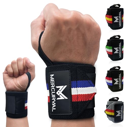 MERCURYAL 2 Muñequeras Gym - Crossfit - Nuevo diseño Avanzado de Francia - Accesorios Fitness – Wrist Wraps - Muñequeras Deportivas para Hombres y Mujeres