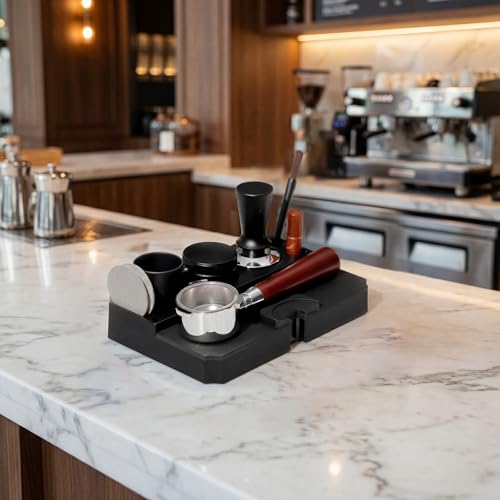 Miniatura 6 de Alouweekuky Tamper Station 51-58mm, Universal Kit Cafe Barista Prensador De Cafe Station En Abs Soporte Para Manipulación De Café Para Portafiltros, Tamper Y Distribuidor