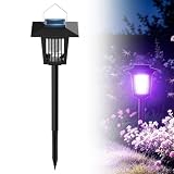 KDE Lámpara Solar Exterior de Jardín, 2 en 1 Luz Decorativa y Antimosquito, Lámpara Solar Uso en Césped, Patio, IP44 Impermeable