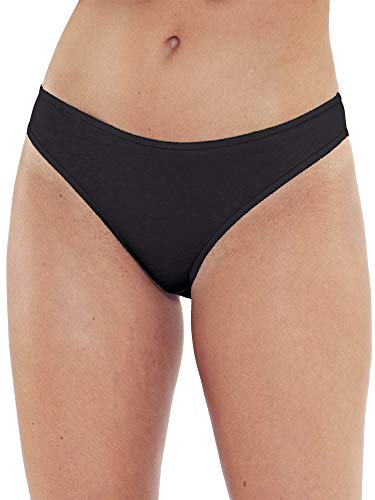 Just Essentials Women's Ladies Multipack of 4 Hi-Leg Briefs Cotton Plain Colours UK Seller - Black - Size 14