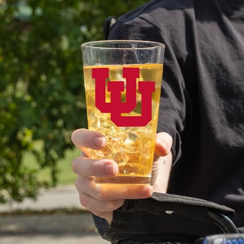 Image of Logo Brands NCAA 16 oz Pint Glass - Durable Glass With Bold Team Color- Chip-Resistant Rim Drinkware For Fans, Tailgates, Home Bars & Everyday Use