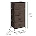 mDesign Vertical Dresser Storage Tower - Sturdy Steel Frame, Wood Top, Easy Pull Fabric Bins - Organizer Unit for Bedroom, Hallway, Entryway, Closets - Textured Print - 4 Drawers - Espresso/Dark Brown
