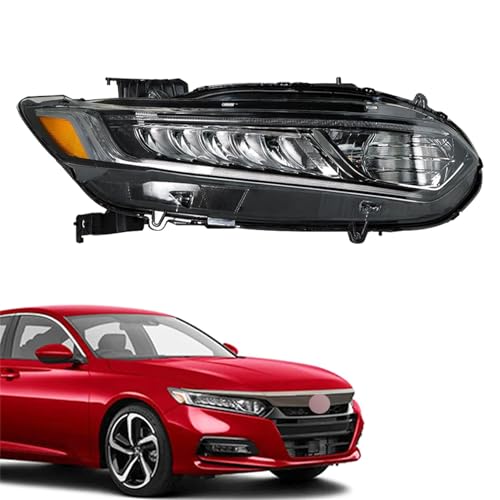 labwork Headlights HO2503187 Replacement for Honda Accord 2018 2019 2020 Projector Headlight Assembly with Halogen High Beam 33100-TVA-A01 Right Side (Passenger Side)