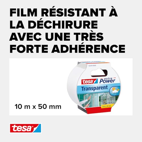 Tesa extra Power Ruban de réparation - Transparent - 10 m x 50 mm – vue 3