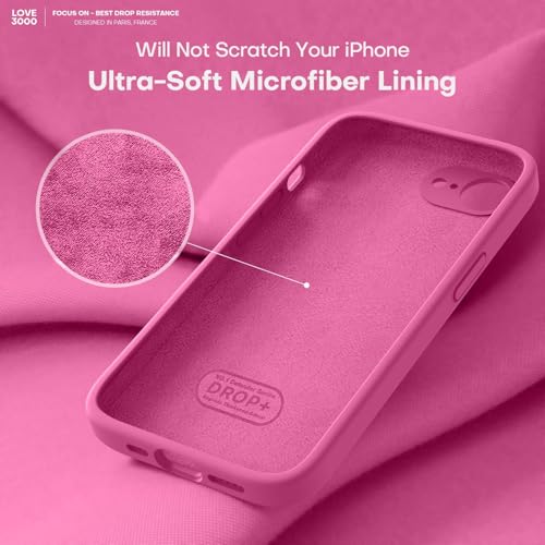 Image of LOVE 3000 Designed for iPhone 16e /17e Case, Premium Silicone with [Soft Anti-Scratch Microfiber Lining] Shockproof Protective Phone Case for Men Women Girls 6.1 inch, Pitaya