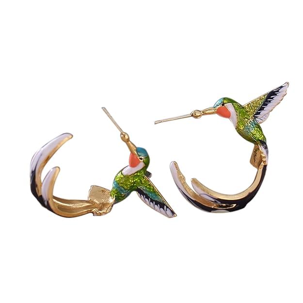 Ruvee Birds of Prey Multicolored Humming Bird Gold Plated Brass Earrings for Your Valentine for Women & Girls (B0CRLCBPM9) Amazon Price History, Amazon Price Tracker