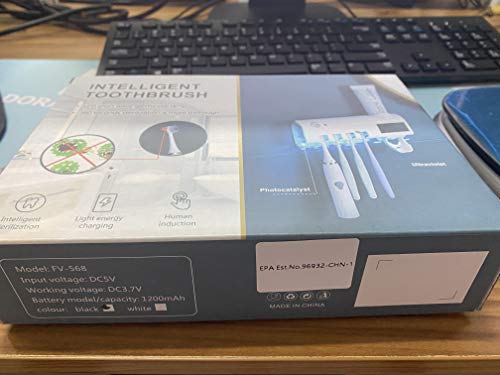 Taishan Uv Toothbrush Sanitizer Holder，Sterilizer For All Toothbrushes,Shaver Available， Wall Mount Sticker Plus Toothpaste Dispenser, Wireless Charging，Solar Panel & Sensor #TOP7