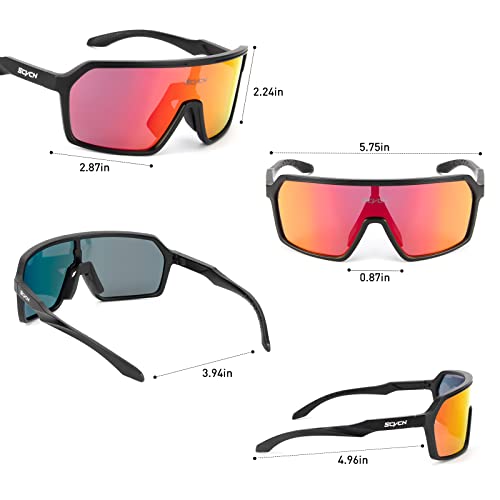 SCVCN Polarized Cycling Glasses Sport Sunglasses MTB BMX Men Women Ride Bike Bicycle Running Golf Hiking Volleyball Tennis Driving Fishing Softball Mountain Riding 02 — view 6
