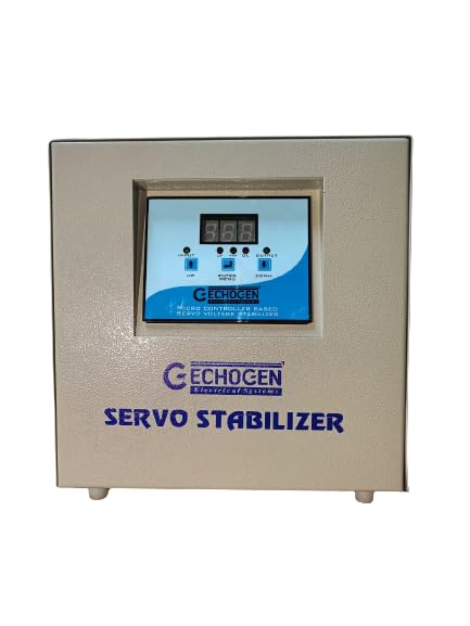 ECHOGEN 1KVA 170-270V AC/230V Single Phase Copper Wound Servo Micro Controlled Voltage Stabilizer