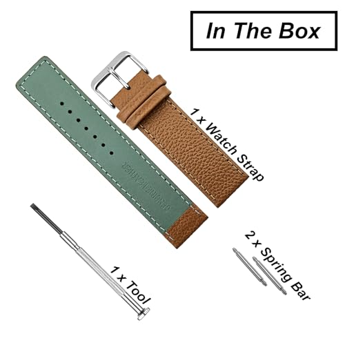 Image of DBLACK ''ZOLO'' Premium Leather Watch Strap, Pebble Pattern Design Watch Belt / / For 20mm, 22mm, or 24mm Boxy Finish Watch Band (Choose Your Size & Color)