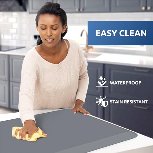 Image of 0.8 inch Thick Kitchen Mat Cushioned Anti Fatigue Rug Comfort Floor Mats | Water-Resistant, Non-Slip, Easy to Clean Comfort Floor Mat for Kitchen, Sink & Office, Multiple Colors & Sizes, 32 inch x 20 inch