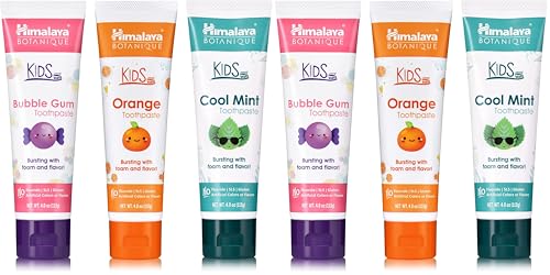 Himalaya Botanique Kids Toothpaste, Herbal, Cool Mint, Bubble Gum...