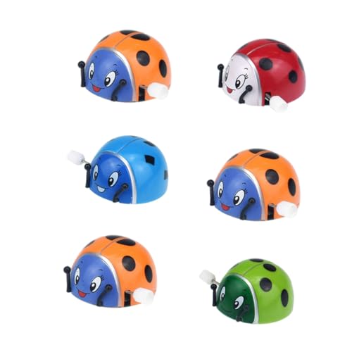 DIKACA Juguete De Cuerda En Forma De Mariquita 6pcs Juguete De Divertido para Juguetes De Fiesta y Juguetes De Mecanismo De Relojería para