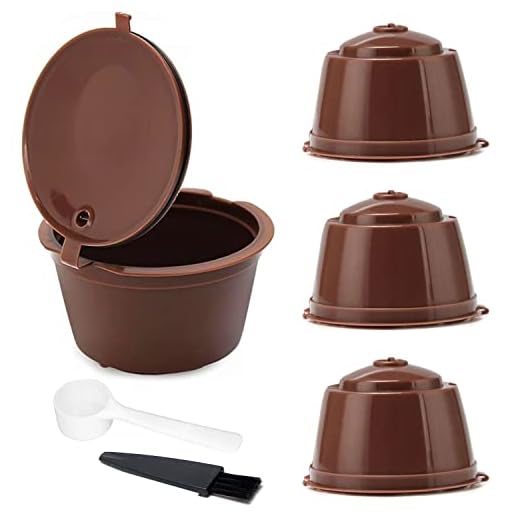 Capsulas Dolce Gusto, 3 Cápsulas de Café Reutilizables Dolce Gusto, Filtro Recargable, Rellenable para Cafetera Dolce Gusto, con1 Cuchara de Plástico y 1 Cepillo