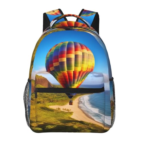 Sac à dos de voyage PC étanche et léger avec motif montgolfière pour déplacements d'affaires