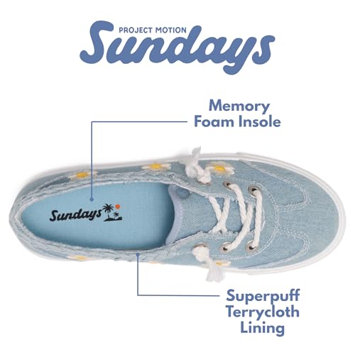 Image of Sundays Canvas Sneakers Women - Memory Foam Insole with Breathable Canvas Shoes for Women Footwear - Non-Slip with Lightweight and Comfortable Womens Sneakers