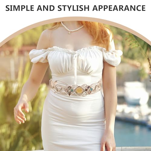 Bohemian Waist Belt: Bohemian Style Woven Belt Braided Adjustable Waist Rope with Stone for Women Dresses Casual4