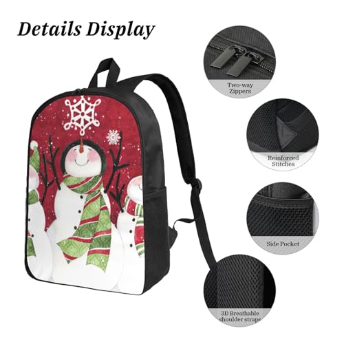 Mochila con estampado de muñeco de nieve lonchera 3 en 1 de 17" 5