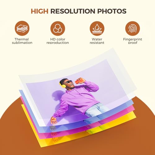 Image of iDPRT 4x6 Photo Printer, Portable Color Picture Printer, Thermal Sublimation Mini Picture Printer, Bundle 108 Sheets Photo Paper & 2 Ribbon Cassette, Photo Printer for iPhone & Android