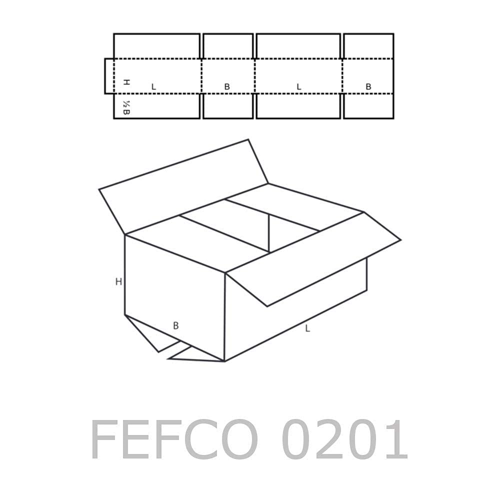 100 Kartons Faltkartons 300 x 215 x 140 mm, einwellig braun