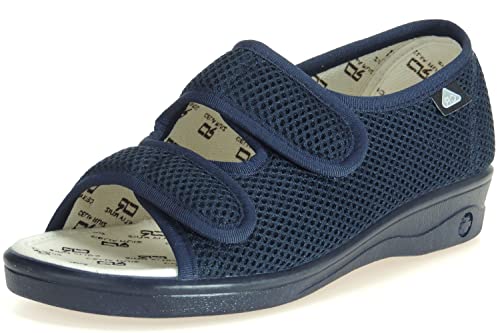 Calzados Romero. Zapatillas Anatómicas para Pies Delicados en Ancho Especial con Tratamiento Antibacteriano para Mujer. Marino Talla 38