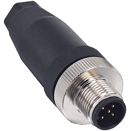 Conector de código A de 5 pines M12 de 12 mm, IP67, impermeable, 5 A, 250 V, conector de cable de sensor, rosca, montaje en placa de fusible, conector de aviación para componentes de bus de campo