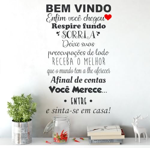 Adesivo De Parede Decorativo Frase Mensagem De Bem-vindo