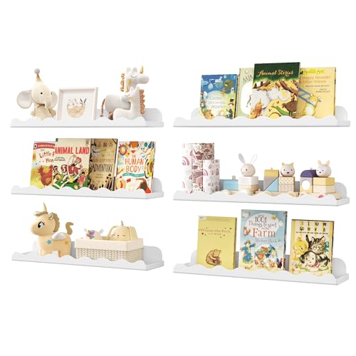 Lifewit Estantería Infantil 6 Paquetes, estantes flotantes de 15' (38 cm), para almacenar Libros y Juguetes en dormitorios o...