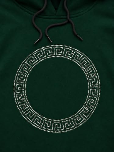 Image of Women's Luxury Rhinestone Geometric Circle Pullover Hoodies for Women