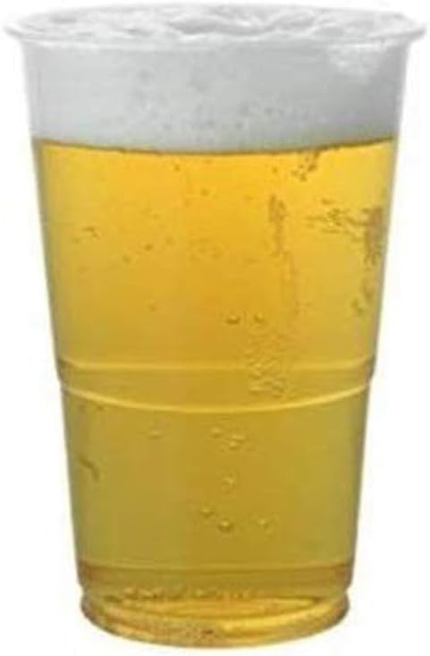 Sunrise Packaging20oz Clear Plastic Full Pint Beer Cups, BPA Free and Recyclable - Pack of 50, for Parties, Events, Outdoor